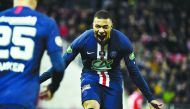  Paris Saint-Germain's French forward Kylian Mbappe celebrates after an own goal by a Dijon player during the French Cup quarter final football match Dijon (DFCO) vs Paris Saint-Germain (PSG) on February 12, 2020 at the Gaston Gerard stadium in Dijon. AFP