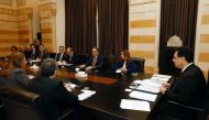 Lebanese Prime Minister Hassan Diab and officials meet with a team of IMF experts at the government palace in Beirut, Lebanon February 20, 2020. Reuters/Mohamed Azakir