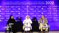 Omar Al Mannai, Event Director of CBQ CHI Al Shaqab presented by Longines, is seen with Abeer Marwan Al Kalla, Head of Corporate Communications and CSR, and Alejandro Berdegue, Sport Coordinator at Al Shaqab, at Longines Arena in Doha yesterday.