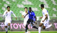 Al Sailiya player controls the ball as Al Gharafa defenders try to stop him from advancing during their Round 16 match at the QNB Stars League at Al Ahli Stadium yesterday. Al Sailiya won the match 2-0



