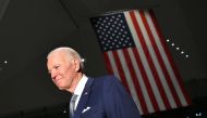 Democratic presidential hopeful former Vice President Joe Biden walks out after speaking at the National Constitution Center in Philadelphia, Pennsylvania on March 10, 2020. / AFP / Mandel Ngan 