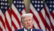 US President Donald Trump speaks during a news conference on the novel coronavirus, COVID-19, in the Rose Garden of the White House in Washington, DC on April 27, 2020. / AFP / MANDEL NGAN