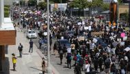 LOS ANGELES, CALIFORNIA - MAY 30: Protestors march during a demonstration organized by Black Lives Matter following the death of George Floyd on May 30, 2020 in Los Angeles, California. Mario Tama/Getty Images/AFP 