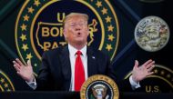 U.S. President Donald Trump speaks while participating in a roundtable briefing on border security at the U.S. Border Patrol Yuma Station in Yuma, Arizona, U.S., June 23, 2020. REUTERS/Carlos Barria
