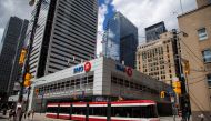 A streetcar passes in the financial district as the provincial phase 2 of reopening from the coronavirus disease (COVID-19) restrictions begins in Toronto, Ontario, Canada June 24, 2020. REUTERS/Carlos Osorio