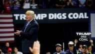 FILE PHOTO: U.S. President Donald Trump acknowledges coal miners during a Make America Great Again rally at the Civic Center in Charleston, West Virginia, U.S., August 21, 2018. REUTERS/Leah Millis