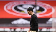 Arsenal manager Mikel Arteta walks off after the match, as play resumes behind closed doors following the outbreak of the coronavirus disease (COVID-19) Oli Scarff/Pool via REUTERS
