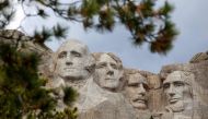 In this file photo taken on April 23, 2020 Mount Rushmore National Memorial on April 23, 2020, in Keystone, South Dakota. / AFP / Kerem Yucel
 
