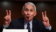 FILE PHOTO: Dr Anthony Fauci, director of the National Institute for Allergy and Infectious Diseases, testifies during a Senate Health, Education, Labor and Pensions (HELP) Committee hearing on Capitol Hill in Washington, U.S., June 30, 2020. Kevin Dietsc