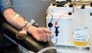 FILE PHOTO: A person donates blood plasma, following the coronavirus disease (COVID-19) outbreak, at Sanquin blood bank in Amsterdam, Netherlands, May 19, 2020. REUTERS/Piroschka van de Wouw
