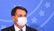 Brazilian President Jair Bolsonaro attends the launch of the Rural Women's Rights program at Planalto Palace in Brasilia, on July 29, 2020. This is the first public appearance of Bolsonaro in an official event after he tested negative for COVID-19 coronav