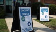A cooling station is seen during a heatwave, amid the global outbreak of coronavirus disease (COVID-19), in Los Angeles, California, U.S., August 20, 2020. REUTERS/Lucy Nicholson