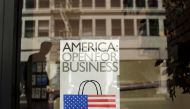 FILE PHOTO: A sign is shown in the window of a retail store in San Francisco, California May 13, 2013. REUTERS/Robert Galbraith
