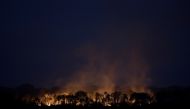 A tract of the Amazon jungle is seen burning as it is cleared by loggers and farmers near Humaita, Amazonas State, Brazil August 26, 2020. REUTERS/Ueslei Marcelino
