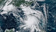 This RAMMB/NOAA satellite image shows Tropical Storm Sally south of Florida on September 12, 2020, at 21:00UTC. Sally is forecast to move into the Gulf of Mexico and strengthen into a hurricane before making landfall in the northern Gulf Coast around Sept