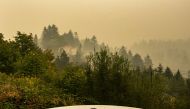 PORTLAND, OR - SEPTEMBER 12: Heavy smoke obscures the view from Pittock Mansion on September 12, 2020 in PORTLAND, Oregon. Multiple wildfires grew by hundreds of thousands of acres this week, covering large portions of the West coast in smoke. Nathan Howa