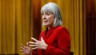 FILE PHOTO: Canada's Minister of Health Patty Hajdu speaks during a meeting of the special committee on the COVID-19 outbreak, as efforts continue to help slow the spread of the coronavirus disease (COVID-19), in the House of Commons on Parliament Hill in