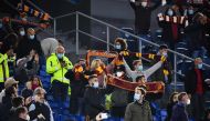 AS Roma fans cheer prior to the Italian Serie A football match Roma vs Juventus on September 27, 2020 at the Olympic stadium in Rome. / AFP / Tiziana FABI