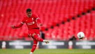 August 29, 2020 Liverpool's Rhian Brewster misses a penalty during a penalty shootout, as play resumes behind closed doors following the outbreak of the coronavirus disease (COVID-19) Pool via REUTERS/Andrew Couldridge/File Photo