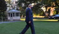 US President Donald Trump walks to Marine One prior to departure from the South Lawn of the White House in Washington, DC, October 2, 2020, as he heads to Walter Reed Military Medical Center, after testing positive for Covid-19. (AFP / SAUL LOEB)