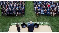 US President Donald Trump holds an event to announce his nominee of U.S. Court of Appeals for the Seventh Circuit Judge Amy Coney Barrett to fill the Supreme Court seat left vacant by the death of Justice Ruth Bader Ginsburg, who died on September 18, at 