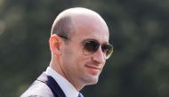 White House senior adviser Stephen Miller accompanies U.S. President Donald Trump to the Marine One helicopter while heading out on a day trip to Arizona and a visit to the U.S.-Mexico border, departing from the South Lawn of the White House in Washington