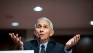 FILE PHOTO: Anthony Fauci, director of the National Institute of Allergy and Infectious Diseases, speaks during a Senate Health, Education, Labor and Pensions Committee hearing in Washington, D.C., U.S. June 30, 2020. Al Drago/Pool via REUTERS/File Photo
