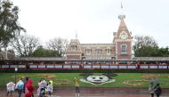 FILE PHOTO: FILE PHOTO: A general view of the entrance of Disneyland theme park in Anaheim, California, U.S., March 13, 2020. REUTERS/Mario Anzuoni/File Photo/File Photo
