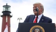 FILE PHOTO: U.S. President Donald Trump speaks about the environment during a campaign stop at Jupiter Inlet Lighthouse and Museum in Jupiter, Florida, U.S., September 8, 2020. REUTERS/Jonathan Ernst/File Photo
