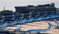 Airplanes are seen parked at Jorge Newbery domestic airport, as the spread of the coronavirus disease (COVID-19) continues, in Buenos Aires, Argentina April 29, 2020. REUTERS/Agustin Marcarian/File Photo