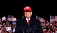 U.S. President Donald Trump speaks during a campaign rally at Kenosha Regional Airport in Kenosha, Wisconsin, U.S., November 2, 2020. REUTERS/Carlos Barria TPX IMAGES OF THE DAY
