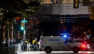 Philadelphia Police officers stand guard near Pennsylvania Convention Center after probing alleged plot to attack vote counting venue of the 2020 U.S. presidential election in Philadelphia, Pennsylvania, U.S. November 6, 2020. REUTERS/Eduardo Munoz