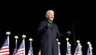 FILE PHOTO: Democratic U.S. presidential nominee and former Vice President Joe Biden smiles during a drive-in campaign rally at Heinz Field in Pittsburgh, Pennsylvania, U.S., November 2, 2020. REUTERS/Kevin Lamarque