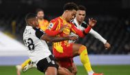 Fulham's Gabonese midfielder Mario Lemina (L) vies with West Bromwich Albion's Brazilian midfielder Matheus Pereira during the English Premier League football match between Fulham and West Bromwich Albion at Craven Cottage in London on November 2, 2020. 