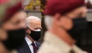 U.S. President-elect Joe Biden attends a Veterans Day observance in Philadelphia, Pennsylvania, U.S., November 11, 2020. REUTERS/Jonathan Ernst