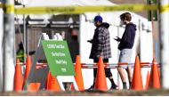 People wait in line to be tested at a coronavirus test site in Los Angeles, California on November 10, 2020. The United States recorded its 10 millionth case of the coronavirus Monday, according to a count by Johns Hopkins University, the same day that Pf