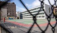 FILE PHOTO: An empty playground is seen at the Anderson School PS 334 during the outbreak of the coronavirus disease (COVID-19) in the Manhattan borough of New York City, New York, U.S., April 12, 2020. REUTERS/Jeenah Moon
