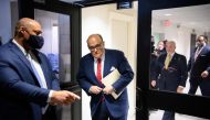 US President Donald Trump's personal lawyer Rudy Giuliani arrives for a press conference at the Republican National Committee headquarters in Washington, DC, on November 19, 2020. / AFP / MANDEL NGAN
