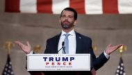 (FILES) In this file photo taken on August 24, 2020, Donald Trump Jr. speaks during the first day of the Republican convention at the Mellon auditorium in Washington, DC. AFP / Olivier Douliery 