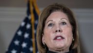 Attorney Sidney Powell speaks to the press about various lawsuits related to the 2020 election, inside the Republican National Committee headquarters on November 19, 2020 in Washington, DC. Drew Angerer/Getty Images/AFP