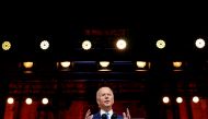 U.S. President-elect Joe Biden delivers a pre-Thanksgiving address at his transition headquarters in Wilmington, Delaware, U.S., November 25, 2020. REUTERS/Joshua Roberts
