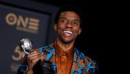 50th NAACP Image Awards - Photo Room - Los Angeles, California, U.S., March 30, 2019 - Chadwick Boseman poses backstage with his Outstanding Actor in a Motion Picture award for Black Panther. REUTERS/Mike Blake/File Photo
