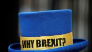 The hat of anti-Brexit protester Steve Bray is pictured outside the gates of Downing Street in London, Britain December 24, 2020. (Reuters/Hannah McKay)