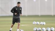 Al sadd's Rodrigo Tabata in action during a practice session.