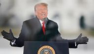U.S. President Donald Trump speaks during a rally to contest the certification of the 2020 U.S. presidential election results by the U.S. Congress, in Washington, U.S, January 6, 2021. REUTERS/Jim Bourg