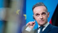 German Foreign Minister Heiko Maas listens to his counterpart Djordje Radulovic of Montenegro during their meeting in Berlin, Germany, January 15, 2021. Kay Nietfeld/Pool via Reuters