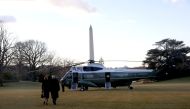 U.S. President Donald Trump and first lady Melania Trump depart the White House to board Marine One ahead of the inauguration of president-elect Joe Biden, in Washington, U.S., January 20, 2021. REUTERS/Leah Millis