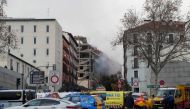 Smoke rises from the site of an explosion in Madrid downtown, in Madrid Spain January 20, 2021. REUTERS/Susana Vera