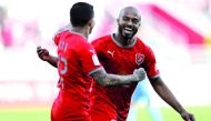 Al Duhail's Ali Afif celebrates with a team-mate in this file photo.