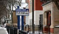 An exterior view shows Goethe Elementary School in Chicago's Logan Square neighborhood, as Chicago Public Schools suspended in-person learning after Chicago Teachers Union members voted to work remotely due to concerns around the coronavirus disease (Covi